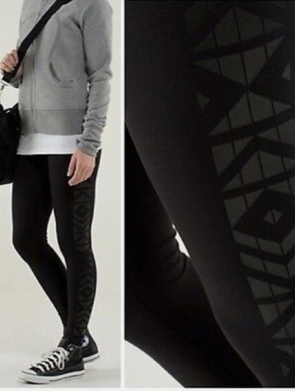 Lululemon Wunder Under Aztec Print Side Panel Full On Luon